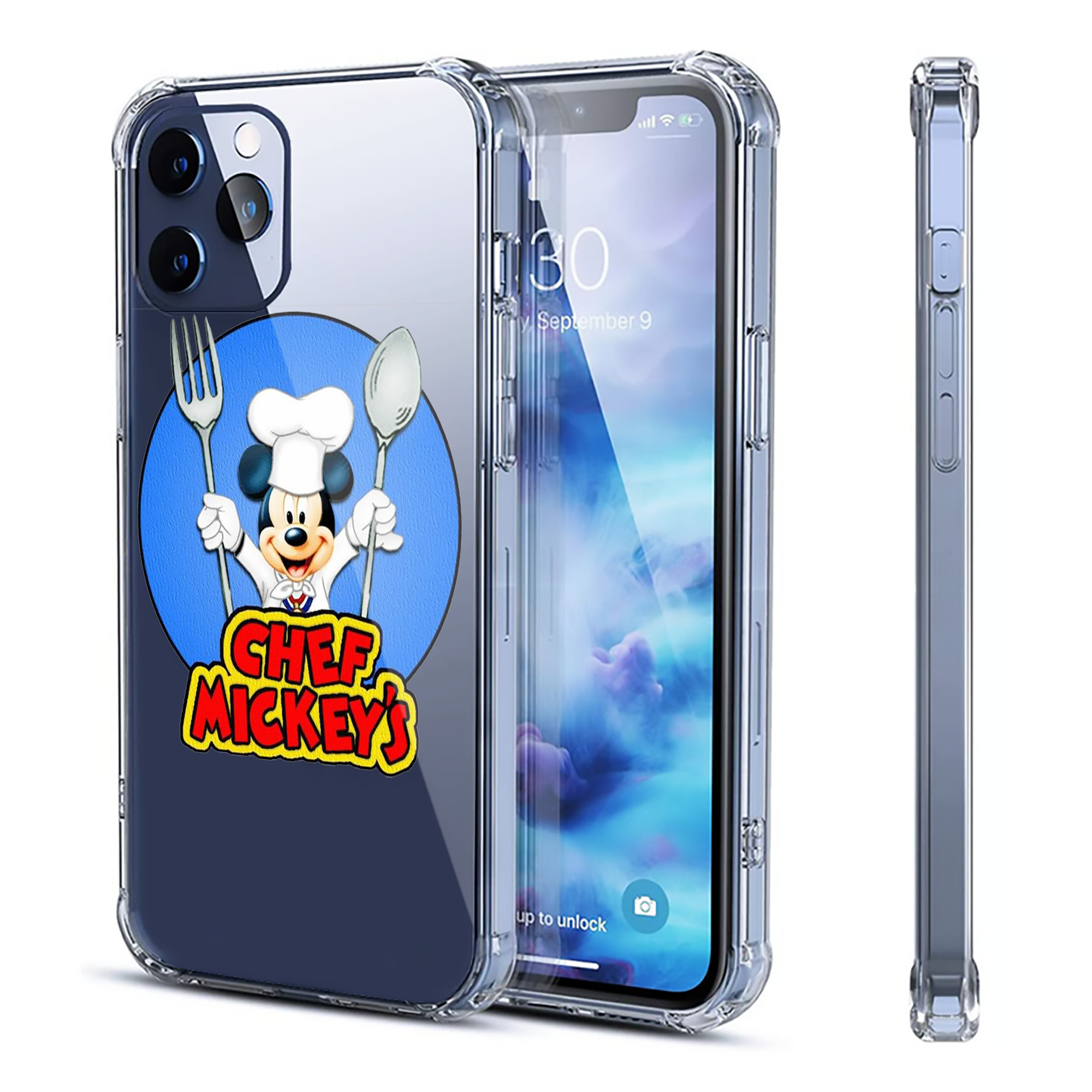 （画像用） ミッキーマウス Mickey Mouse 【iPhone 12シリーズ対応】透明スマホケース（クリアソフトケース）
